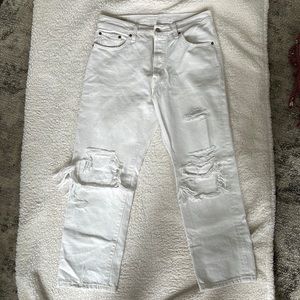 Levi’s 501 white jeans
